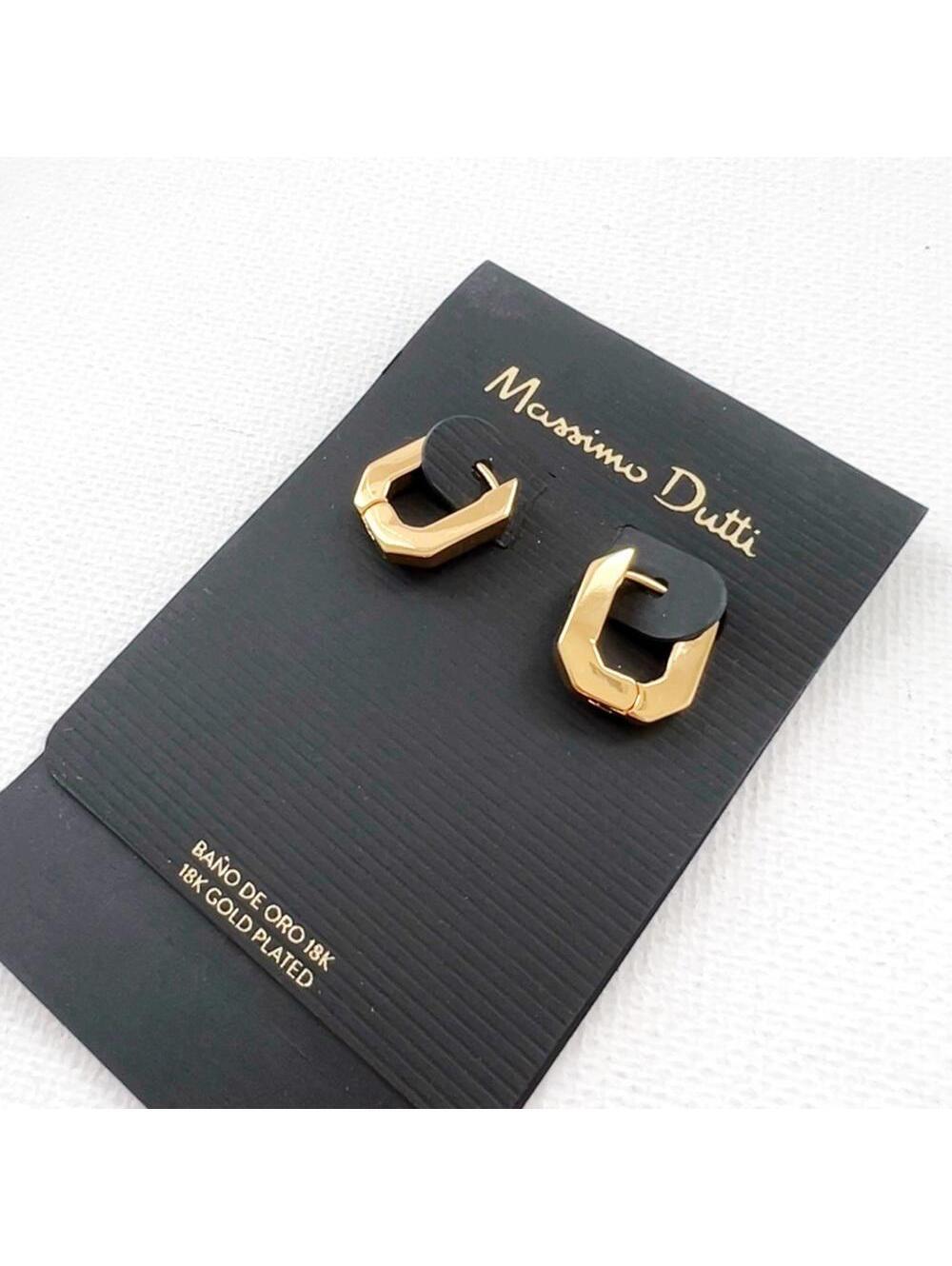 Massimo Dutti 18k Gold Plated Hoop Earrings